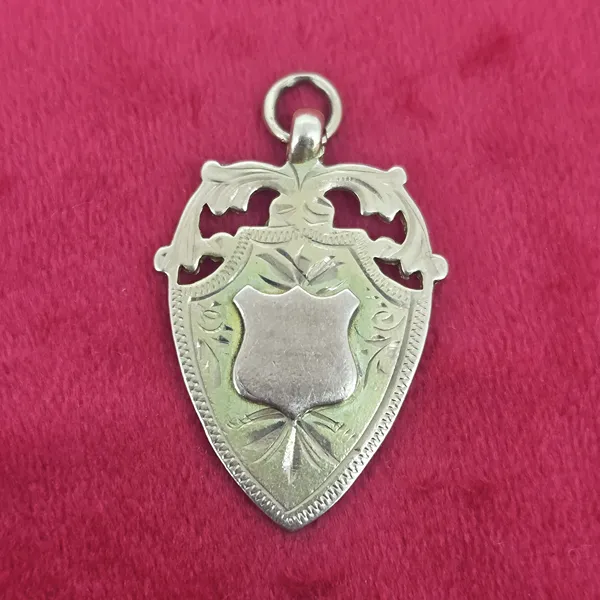 Date 1918! Antique Shield Medal by William Walter Cashmore- Side View 
