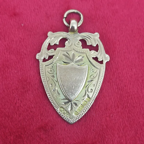 Date 1918! Antique Shield Medal by William Walter Cashmore- Front View 