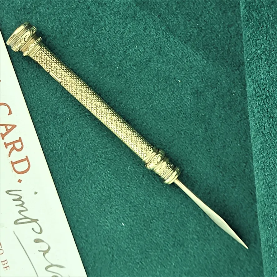 Vintage 9ct Gold Retractable Toothpick Pendant/Charm-gold-toothpick-ireland-dublin.webp