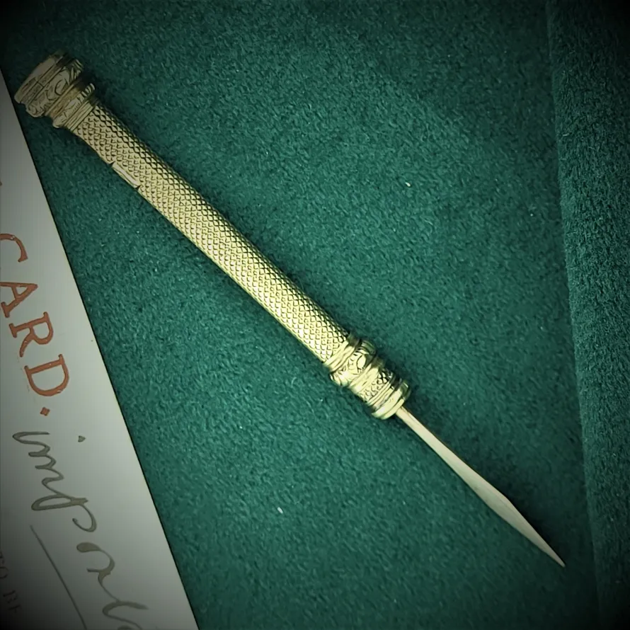 Vintage 9ct Gold Retractable Toothpick Pendant/Charm-gold-toothpick-ireland-dublin.webp