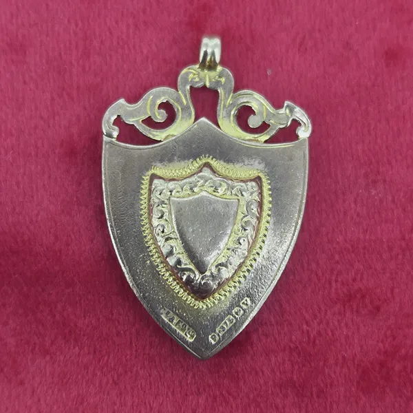 Date 1920! Shield Shaped Antique Medal by Constantine & Floyd- Front View 