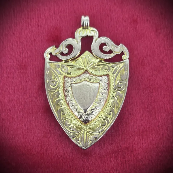 Date 1920! Shield Shaped Antique Medal by Constantine & Floyd