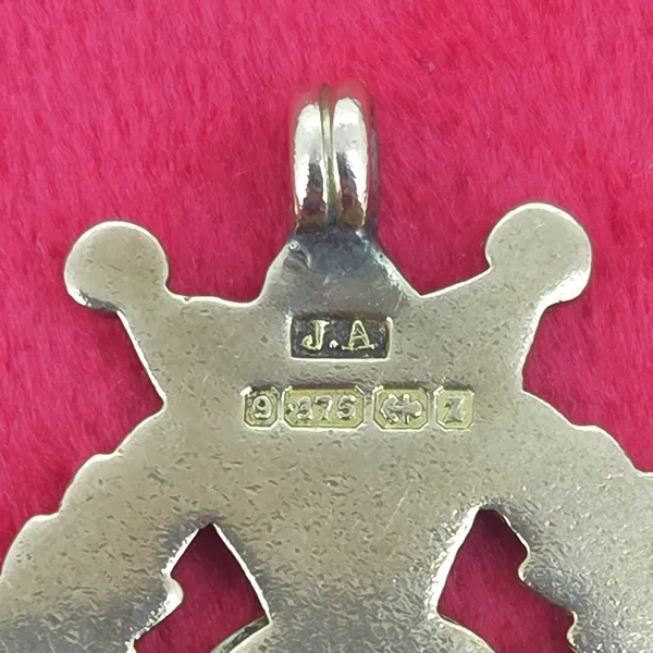 Date 1899! Victorian 9ct Gold Star Medal by Joseph Adelman- Close Up 