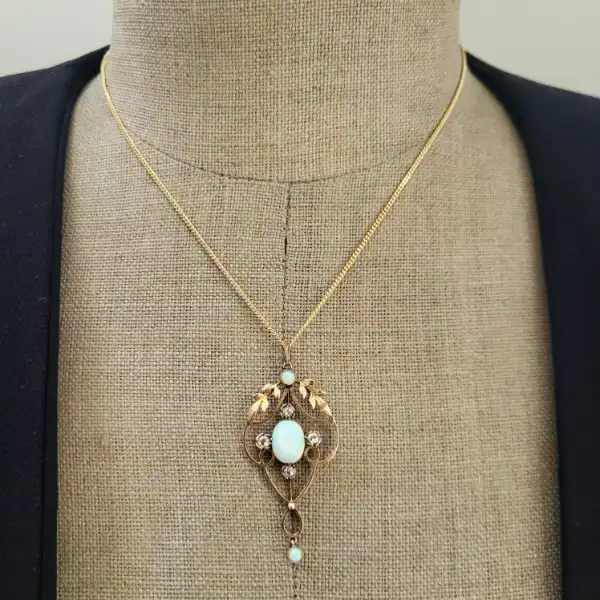 Victorian Opal & Diamond Pendant-victorian-opal-and-diamond-pendant.webp