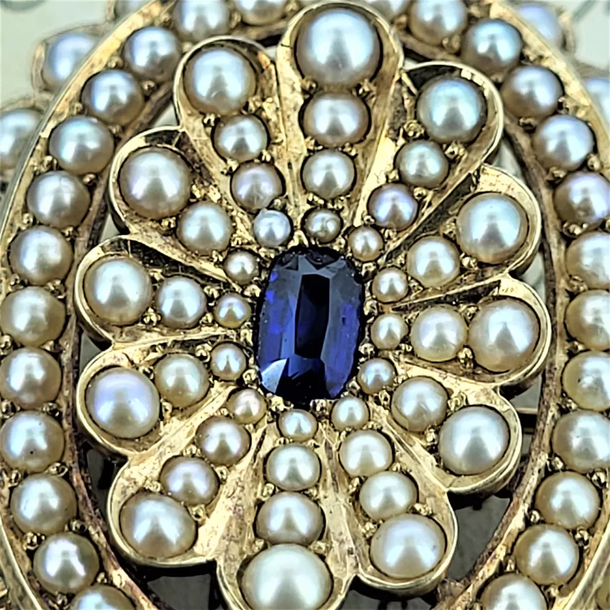 Victorian Seed Pearl & Sapphire Brooch-victorian-pearl-and-diamond-brooch.webp